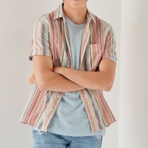 American Eagle Outfitters Striped Shirt - Red, Blue, Cream